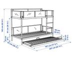 Bunk bed frame with underbed, white/light grey, 90X200CM, 90 cm, Comme neuf, Enlèvement, Blanc