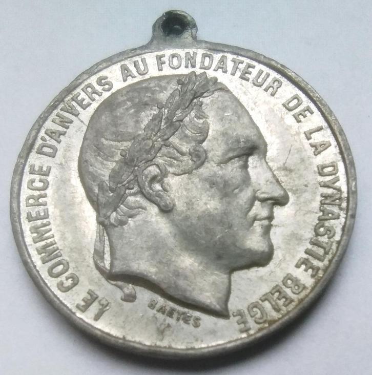 gedenkpenning 1868 antwerpen inhuldiging standbeeld leopold, Postzegels en Munten, Penningen en Medailles, Overige materialen