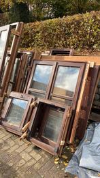 Houten ramen dubbel glas, Doe-het-zelf en Bouw, Glas en Ramen, Ophalen, Gebruikt, Gevelraam of Ruit, Dubbelglas