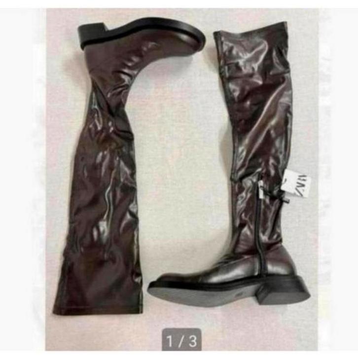 Zara Lange hoge lange laars laarzen NIEUW 37 bruin met rits, Kleding | Dames, Schoenen, Nieuw, Hoge laarzen, Bruin, Ophalen of Verzenden