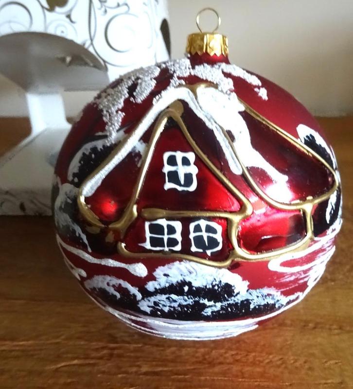 Grote handgedecoreerde kerstbal, Polen, Diversen, Kerst, Zo goed als nieuw, Ophalen of Verzenden