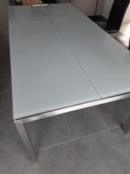 table de salle à manger moderne verre / inox, Maison & Meubles, Comme neuf, Métal, 100 à 150 cm, Rectangulaire