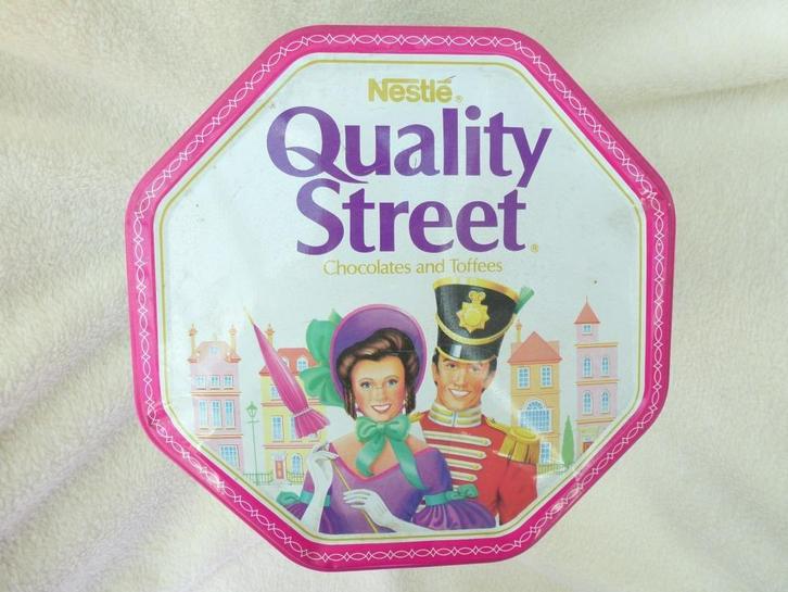lege blikken doos Nestlé Quality Street lege snoepjesdoos, Verzamelen, Blikken, Gebruikt, Overige, Overige merken, Ophalen of Verzenden