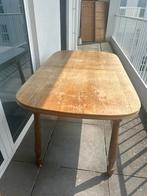 Houte verlengbare eet tafel + 4 stoelen, Huis en Inrichting, Tafels | Eettafels, Ophalen, Gebruikt, Eikenhout, 50 tot 100 cm