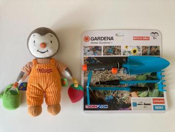 Tchoupi jardinier + outils de jardin Gardena neufs (enfant) beschikbaar voor biedingen