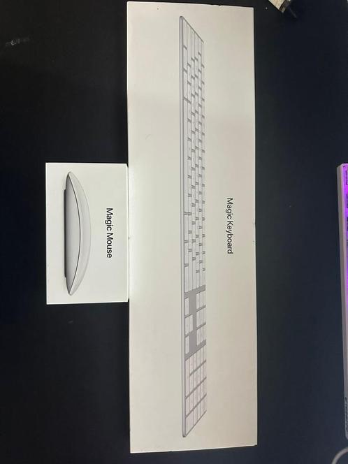 Apple Magic Keyboard + Magic Mouse 2, Computers en Software, Toetsenborden, Zo goed als nieuw, Azerty, Draadloos, Ergonomisch
