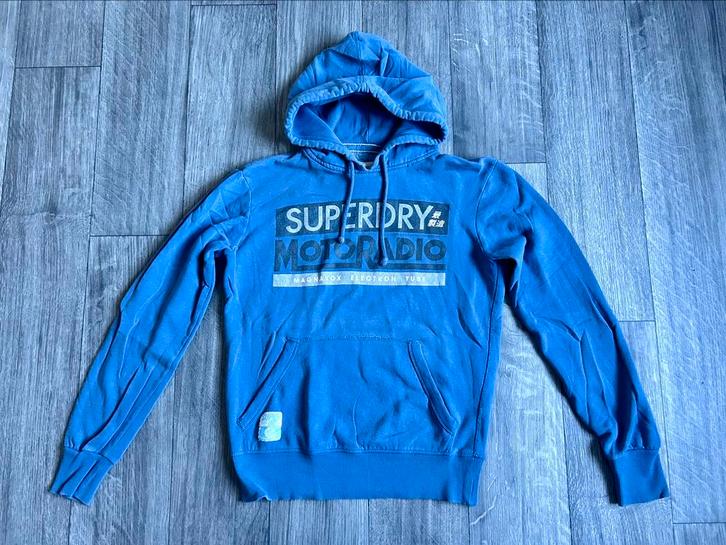 Pull à capuche Superdry, Kleding | Heren, Truien en Vesten, Zo goed als nieuw, Blauw