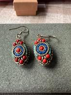 Boucles d’oreilles  boho, corail, turquoise, lapis-lazuli, Handtassen en Accessoires, Oorbellen, Ophalen of Verzenden, Zo goed als nieuw