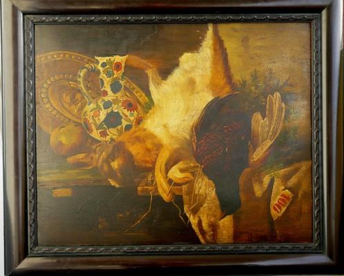 Gemälde Christian Strobel 19. Jh. 87x73. B069, Antiquités & Art, Art | Peinture | Classique, Enlèvement ou Envoi