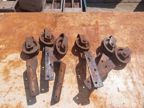 schuifdeursystemen – set van 6 wielen + 2 rails ( 2x3m), Doe-het-zelf en Bouw, IJzerwaren en Bevestigingsmiddelen, Gebruikt, Overige typen
