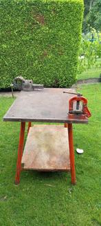 Stevige werkbank, Ophalen, Gebruikt, 70 tot 120 cm, Bankschroef