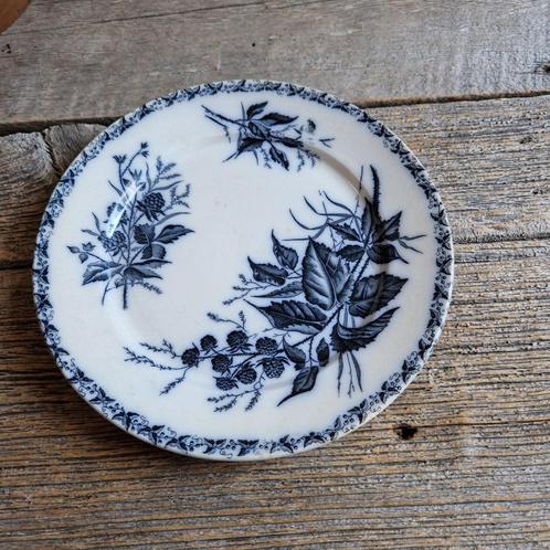 Assiette terre de fer Badonviller modèle mûre, Antiek en Kunst, Antiek | Servies los, Ophalen of Verzenden