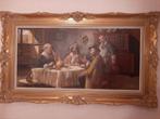 Schilderij in zware houten baroklijst–ondertekend–20ste eeuw, Antiek en Kunst, Kunst | Schilderijen | Klassiek, Ophalen