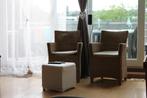 2 rotan stoelen - kuipstoelen met armleuning riet, Maison & Meubles, Chaises, Enlèvement, Utilisé, Osier ou Rotin