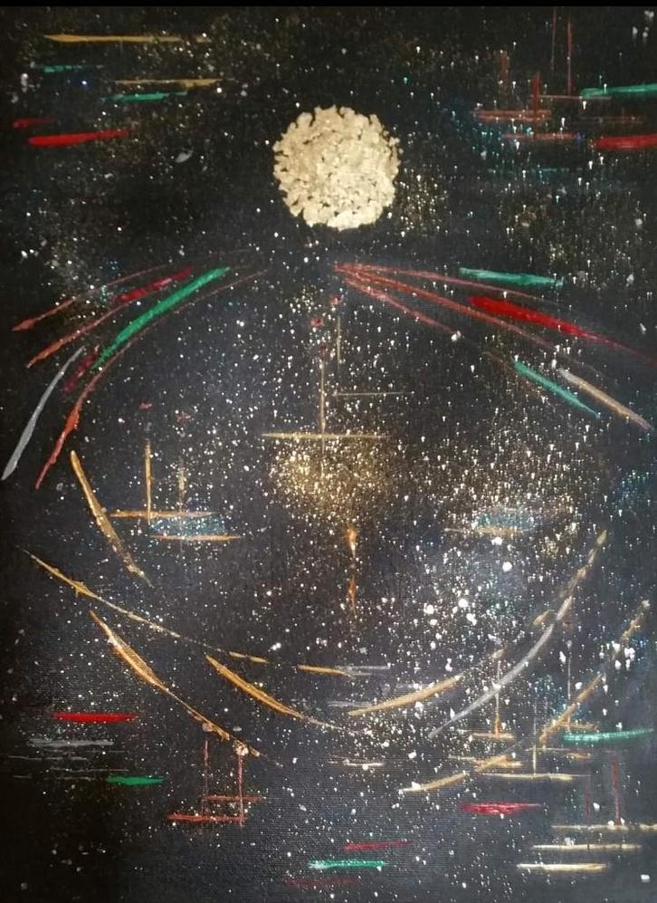 Het universum van de schilder, Antiek en Kunst, Kunst | Schilderijen | Modern, Ophalen