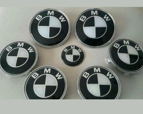Set van 7x stuks Bmw emblemen > zwart wit e60 e90 e92 e39, Auto-onderdelen, Carrosserie, Motorkap, BMW, Voor, Achter, Links, Rechts