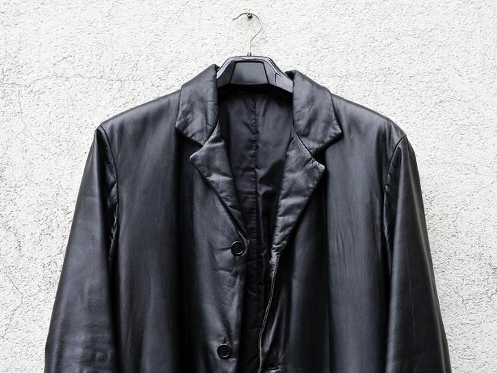 elegante, geklede mantel uit zacht, soepel kwaliteitsleer, Kleding | Heren, Jassen | Winter, Zo goed als nieuw, Maat 56/58 (XL)