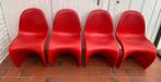 4 vintage Pantom stoelen, Gebruikt, Rood
