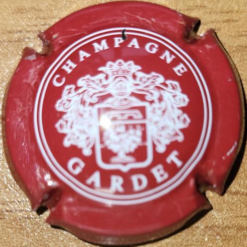 Champagnecapsule GARDET bordeauxrood & wit nr 04, Verzamelen, Wijnen, Zo goed als nieuw, Champagne, Frankrijk, Ophalen of Verzenden