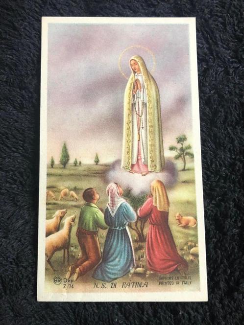 Carte de dévotion AR Dep. Z74 N.S. de Fatima 6x10,5 cm, Collections, Religion, Comme neuf, Christianisme | Catholique, Carte ou Gravure
