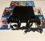 Verkoop PS4 Slim + controllers + 8 games + kabels, Ophalen of Verzenden, Zo goed als nieuw, Slim