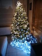 Kerstboom 1,80m met rieten mand, Ophalen, Zo goed als nieuw