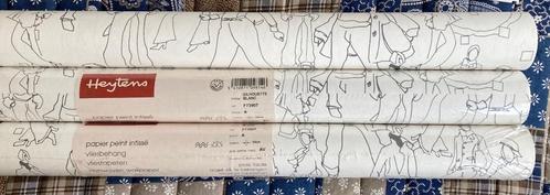 3 rouleaux papier peint à dessins Heytens - 18€, Maison & Meubles, Ameublement | Papier peint, Blanc, 10 à 25 m², Enlèvement ou Envoi
