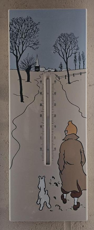 Tintin Thermomètre plaque émaillée 1996    45 x 17 cm  beschikbaar voor biedingen