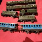 Train marklin made in Germany, 2 grands wagons vert, 2 bleu,, Ophalen, Gebruikt, Locomotief