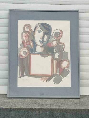 aquarelle signe marcel cockx, Antiek en Kunst, Kunst | Schilderijen | Klassiek, Ophalen of Verzenden