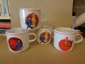 4 porseleinen mokken - Tintin beschikbaar voor biedingen