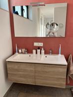 Badkamermeubel met dubbele lavabo en grote spiegel., Huis en Inrichting, Badkamer | Badkamermeubels, Ophalen, Zo goed als nieuw