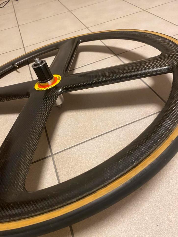 Corima Carbon 4-spaaks achterwiel, Fietsen en Brommers, Fietsonderdelen, Gebruikt, Racefiets, Wiel, Ophalen of Verzenden