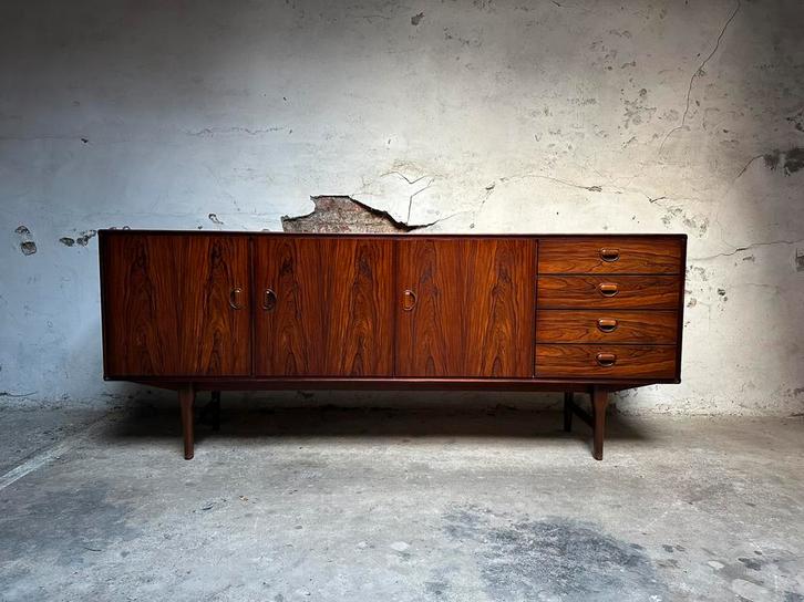 Vintage palissander dressoir – Fristho Franeker, Maison & Meubles, Armoires | Dressoirs, Comme neuf, 150 à 200 cm, 25 à 50 cm