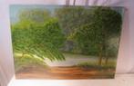 Mooi Geschilderd Werk 'Rivier en Bomen' - A Gauko, Antiek en Kunst, Ophalen of Verzenden