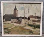 Huile sur panneau village signe Albert mascaux, Ophalen of Verzenden