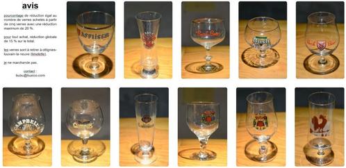 verres à bière, Verzamelen, Glas en Drinkglazen, Gebruikt, Bierglas, Ophalen