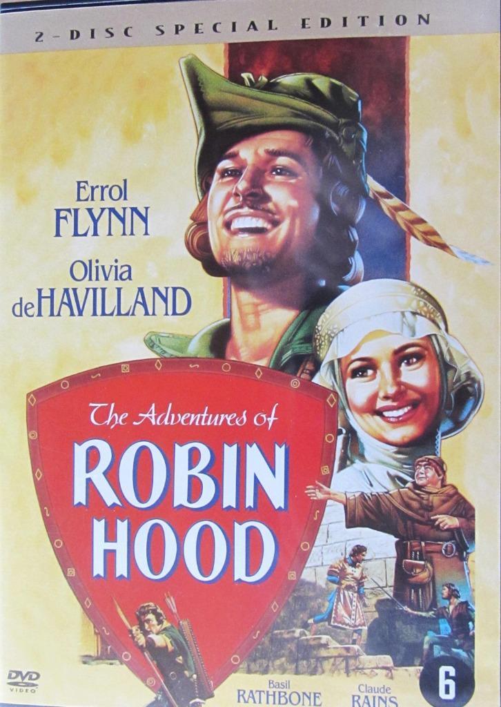 DVD ACTIE- ROBIN HOOD MET BOEKJE (ERROL FLYNN ...), Cd's en Dvd's, Dvd's | Actie, Zo goed als nieuw, Actiethriller, Alle leeftijden