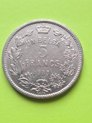 1933 Belgique 5 francs/1 belga version française position A, Envoi, Métal, Monnaie en vrac