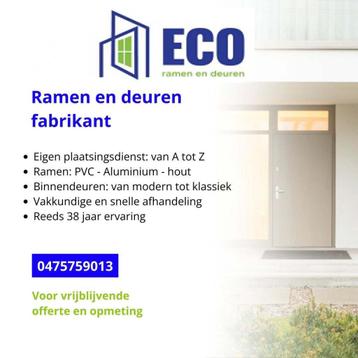 ramen pvc alu hout opmaat  beschikbaar voor biedingen