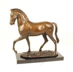 Groot Masief Bronzen Beeld van een Drafpaard GRATIS LEVERING