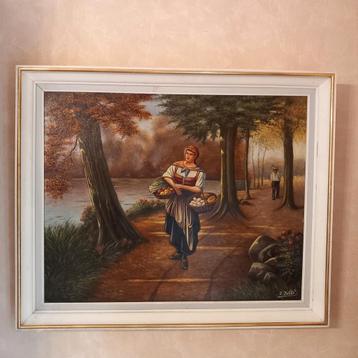 Olieverfschilderij gesigneerd door F. Fobbe 85cm beschikbaar voor biedingen