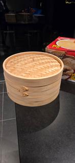 2 bamboe stoommandjes met deksel 30cm, Huis en Inrichting, Keuken | Potten en Pannen, Ophalen, Zo goed als nieuw, Overige materialen