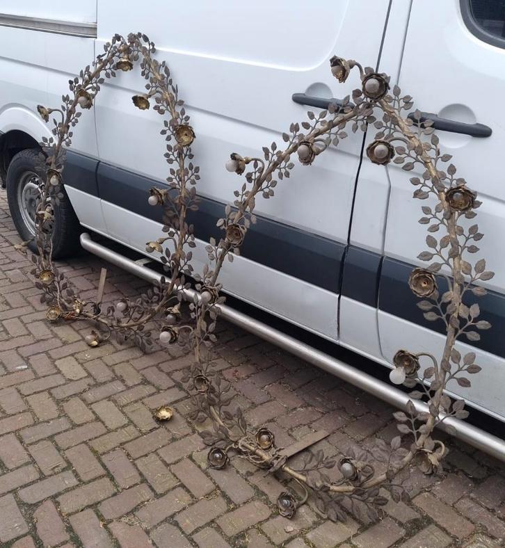 2x Antieke rozenkrans lampen, zeer speciaal, Antiek en Kunst, Antiek | Brons en Koper, Koper, Ophalen