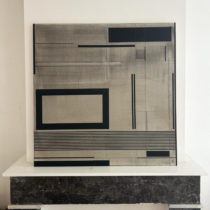 Abstracte Kunst - 100cm x 100cm, Antiek en Kunst, Kunst | Schilderijen | Abstract, Ophalen
