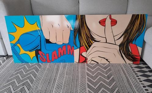 2x Vintage wanddecoratie Modern Pop Art Ikea Solmyra '90s, Huis en Inrichting, Woonaccessoires | Wanddecoraties, Zo goed als nieuw