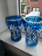 2 vase bleu colbat raisin de leon ledru val saint lambert, Antiquités & Art, Enlèvement ou Envoi