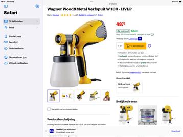 Verfpistool Wagner W 100, nieuw nooit gebruikt beschikbaar voor biedingen