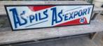 oud reclame bord op glas geschilderd As Pils en As export, Verzamelen, Ophalen, Gebruikt, Reclamebord