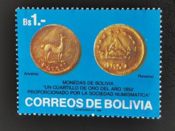 Bolivie 1989 - pièces anciennes en or 19e siècle - lama